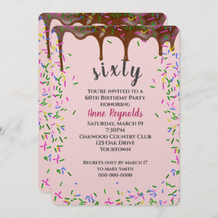 Chocolade ijsjes met spruitjes voor 60e verjaardag kaart