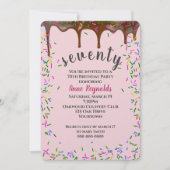 Chocolade ijsjes met spruitjes voor 70e verjaardag kaart (Voorkant)