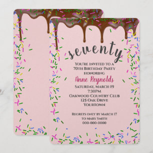 Chocolade ijsjes met spruitjes voor 70e verjaardag kaart