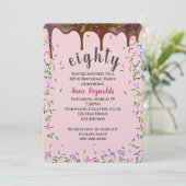 Chocolade ijsjes met spruitjes voor 80ste verjaard kaart (Staand voorkant)