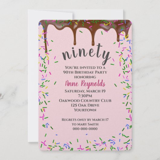 Chocolade ijsjes met spruitjes voor 90ste verjaard kaart (Voorkant)