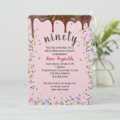 Chocolade ijsjes met spruitjes voor 90ste verjaard kaart (Staand voorkant)