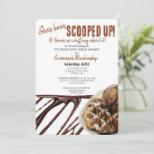 Chocolade ijsschep op wafel Vrijgezellenfeest Kaart (Staand voorkant)