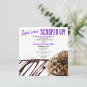 Chocolade ijsschep op wafel Vrijgezellenfeest Kaart (Staand voorkant)