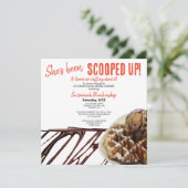 Chocolade ijsschep op wafel Vrijgezellenfeest Kaart (Staand voorkant)