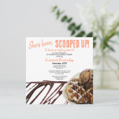 Chocolade ijsschep op wafel Vrijgezellenfeest Kaart (Staand voorkant)