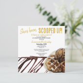 Chocolade ijsschep op wafel Vrijgezellenfeest Kaart (Staand voorkant)