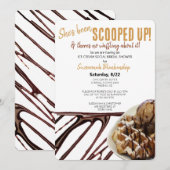 Chocolade ijsschep op wafel Vrijgezellenfeest Kaart (Voorkant / Achterkant)