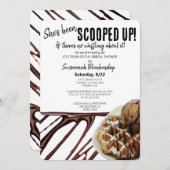 Chocolade ijsschep op wafel Vrijgezellenfeest Kaart (Voorkant / Achterkant)