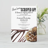 Chocolade ijsschep op wafel Vrijgezellenfeest Kaart (Staand voorkant)