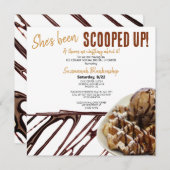 Chocolade ijsschep op wafel Vrijgezellenfeest Kaart (Voorkant / Achterkant)