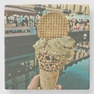 Chocolade-ijssproeiers Stenen Onderzetter