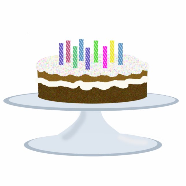 Chocolade-ijsverjaardagstaart met kaarsen staand fotobeeldje  (Voorkant)