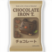 Chocolade IJzer T: Bitterzoete Valentijns Speelgoe Sticker (Voorkant)