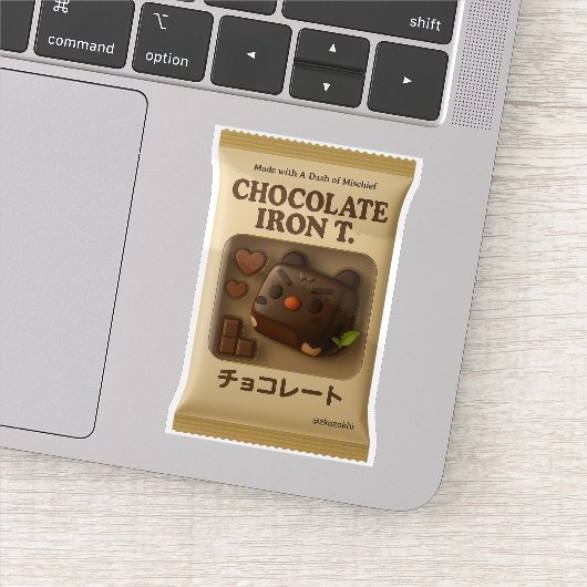 Chocolade IJzer T: Bitterzoete Valentijns Speelgoe Sticker (Detail)