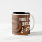 Chocolade is beter tweekleurige koffiemok (Voorkant rechts)