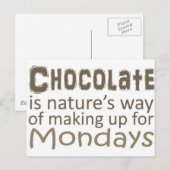 Chocolade is een Natuur Maagdagen in te halen Briefkaart (Voorkant / Achterkant)