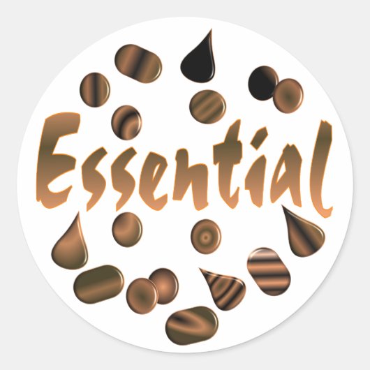 Chocolade is essentieel ronde sticker (Voorkant)