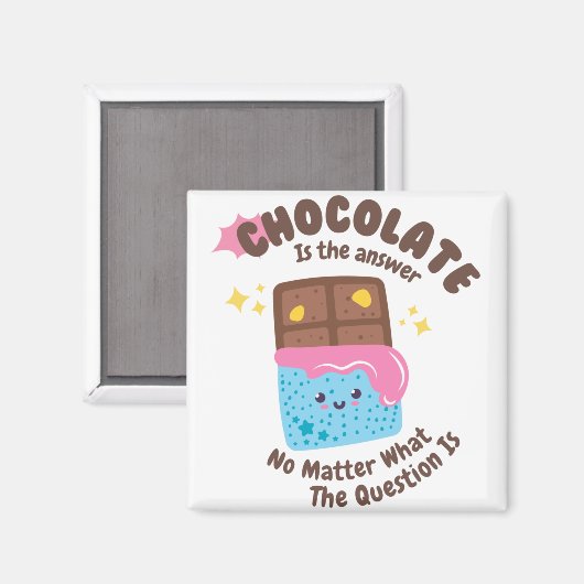Chocolade is het antwoord - Chocolade Lovers Magneet (Voorkant / Achterkant)