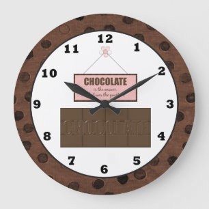 Chocolade is het antwoord wat het is? Wandklok