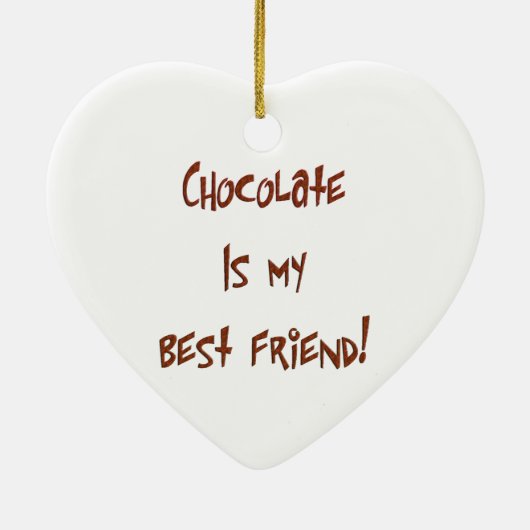 Chocolade is mijn beste vriend Br. Heart Ornament (Achterkant)