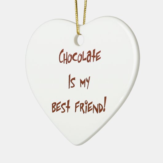 Chocolade is mijn beste vriend Br. Heart Ornament (Links)