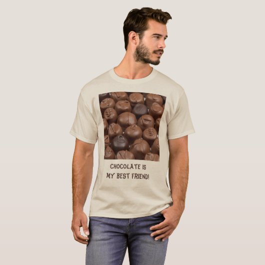 Chocolade is mijn beste vriend truffels unisex t-shirt (Voorkant volledig)