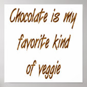 Chocolade is mijn favoriete soort Veggie Poster (Voorkant)