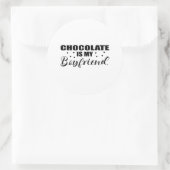 Chocolade is mijn vriendje grappige cadeau idee ve ronde sticker (Tas)