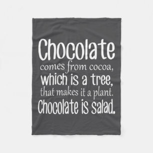 Chocolade Is Salade Grappige Dieet Citaat Fleece Deken