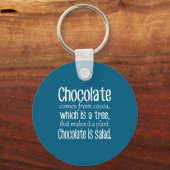 Chocolade Is Salade Grappige Dieet Citaat Sleutelhanger (Voorkant)