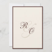 Chocolade ivoor monogram glamour | Oud geld bruilo Kaart (Achterkant)