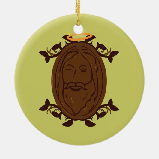 Chocolade Jesus Keramisch Ornament (Achterkant)