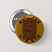 Chocolade Jesus Ronde Button 5,7 Cm (Voorkant /achterkant)