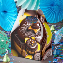 Chocolade & karamel-thema gunstbox bedankdoosjes