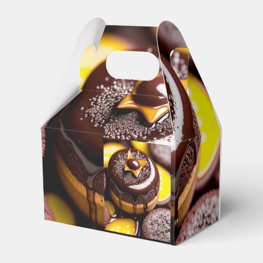 Chocolade & karamel-thema gunstbox bedankdoosjes (Voorkant Zijde)