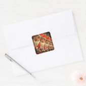 Chocolade Kerstman Custom Script Kerstmis Vierkante Sticker (Envelop)