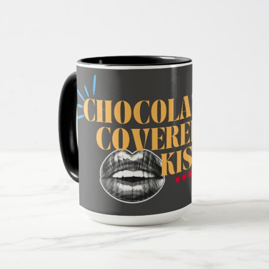 Chocolade Kisses Zwart Mok (Voorkant links)