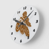 Chocolade Kleur Vlinder Ontwerp Ronde Klok (Hoek)