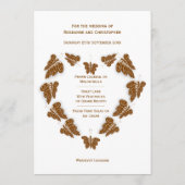 Chocolade Kleur Vlinders Ontwerp Trouwen Menu (Achterkant)