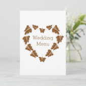 Chocolade Kleur Vlinders Ontwerp Trouwen Menu (Staand voorkant)