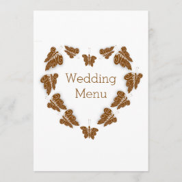 Chocolade Kleur Vlinders Ontwerp Trouwen Menu