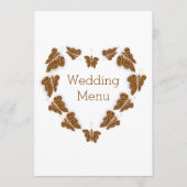 Chocolade Kleur Vlinders Ontwerp Trouwen Menu (Voorkant)
