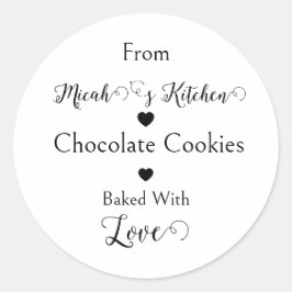 Chocolade Koekjes Gebakken met Liefde Modern Eenvo Ronde Sticker