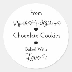 Chocolade Koekjes Gebakken met Liefde Modern Eenvo Ronde Sticker