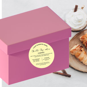 Chocolade koekjes ingrediënten lijst bedrijf  ronde sticker