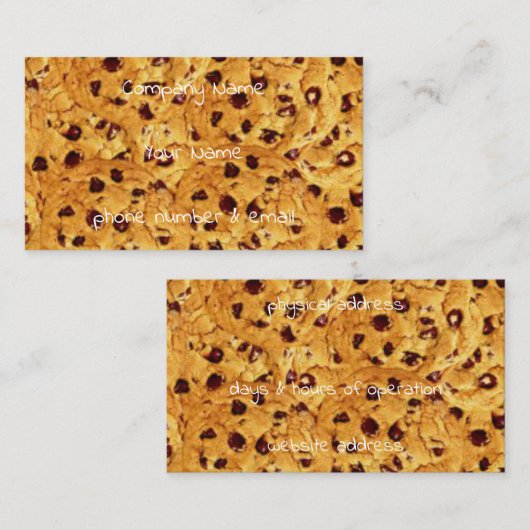 chocolade koekjes visitekaartje (Voorkant / Achterkant)