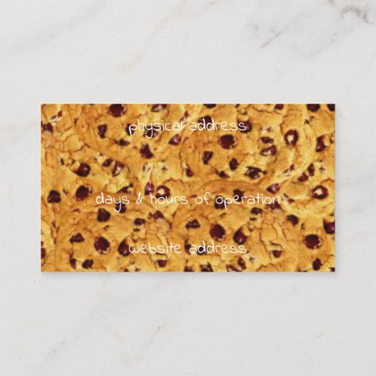 chocolade koekjes visitekaartje (Achterkant)
