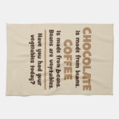 Chocolade, koffie, bonen, groenten — nieuwheid theedoek (Horizontaal)