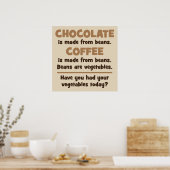 Chocolade, Koffie, Bonen, Groenten - Nieuwigheid Poster (Keuken)